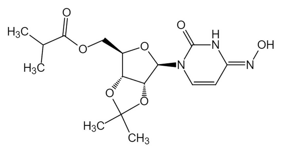 ((3aR,4R,6R,6aR)-6-((E)-4-(hydroxyimino)-2-oxo-3,4-dihydropyrimidin-1(2H)-yl)-2,2-dimethyltetrahydro,((3aR,4R,6R,6aR)-6-((E)-4-(hydroxyimino)-2-oxo-3,4-dihydropyrimidin-1(2H)-yl)-2,2-dimethyltetrahydrofuro[3,4-d][1,3]dioxol-4-yl)methyl isobutyrate