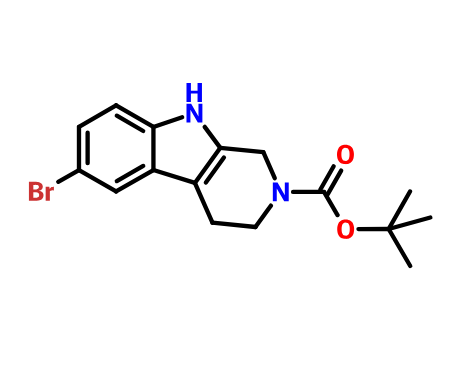 6-溴-3,4-二氢-1H-吡啶并[3,4-B]吲哚-2(9H)-羧酸叔丁酯,2H-Pyrido[3,4-b]indole-2-carboxylic acid, 6-bromo-1,3,4,9-tetrahydro-, 1,1-dimethylethyl ester