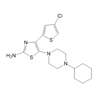 4-（4-氯噻吩-2-基）-5-（4-环己基哌嗪-1-基）噻唑-2-胺,4-(4-chlorothiophen-2-yl)-5-(4-cyclohexylpiperazin-1-yl)thiazol-2-amine