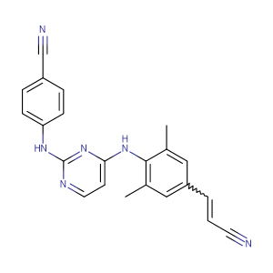 利匹韦林,4-[[4-[[4-[(E)-2-cyanoethenyl]-2,6-dimethyl-phenyl]amino]pyrimidin-2-yl]amino]benzonitrile