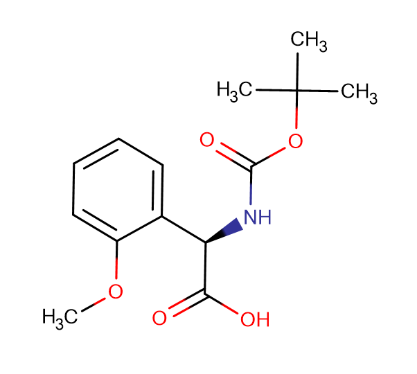 BOC-R-2-甲氧基苯甘氨酸,(2R)-2-{[(tert-butoxy)carbonyl]amino}-2-(2-methoxyphenyl)acetic acid