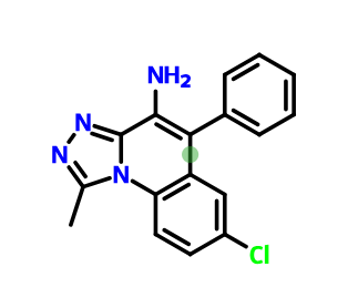 7-CHLORO-1-METHYL-5-PHENYL-[1,2,4]TRIAZOLO[4,3-A]QUINOLIN-4-AMINE,7-CHLORO-1-METHYL-5-PHENYL-[1,2,4]TRIAZOLO[4,3-A]QUINOLIN-4-AMINE
