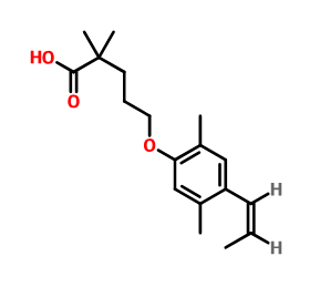5-[2,5-二甲基-4-(1-丙烯-1-基)苯氧基]-2,2-二甲基戊酸,Gemfibrozil Related Compound A