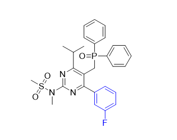 瑞舒伐他汀钙杂质45,N-(5-((diphenylphosphoryl)methyl)-4-(3-fluorophenyl)-6-isopropylpyrimidin-2-yl)-N-methylmethanesulfonamide