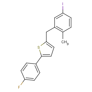 (4-氟苯基)-5-[(5-碘-2-甲基苯基)甲基]噻吩,2-(4-Fluorophenyl)-5-[(5-iodo-2-methylphenyl)methyl]