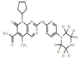 帕博西尼杂质115,6-acetyl-8-cyclopentyl-5-methyl-2-((5-(piperazin-1-yl-2,2,3,3,5,5,6,6-d8)pyridin-2-yl)amino)pyrido[2,3-d]pyrimidin-7(8H)-one