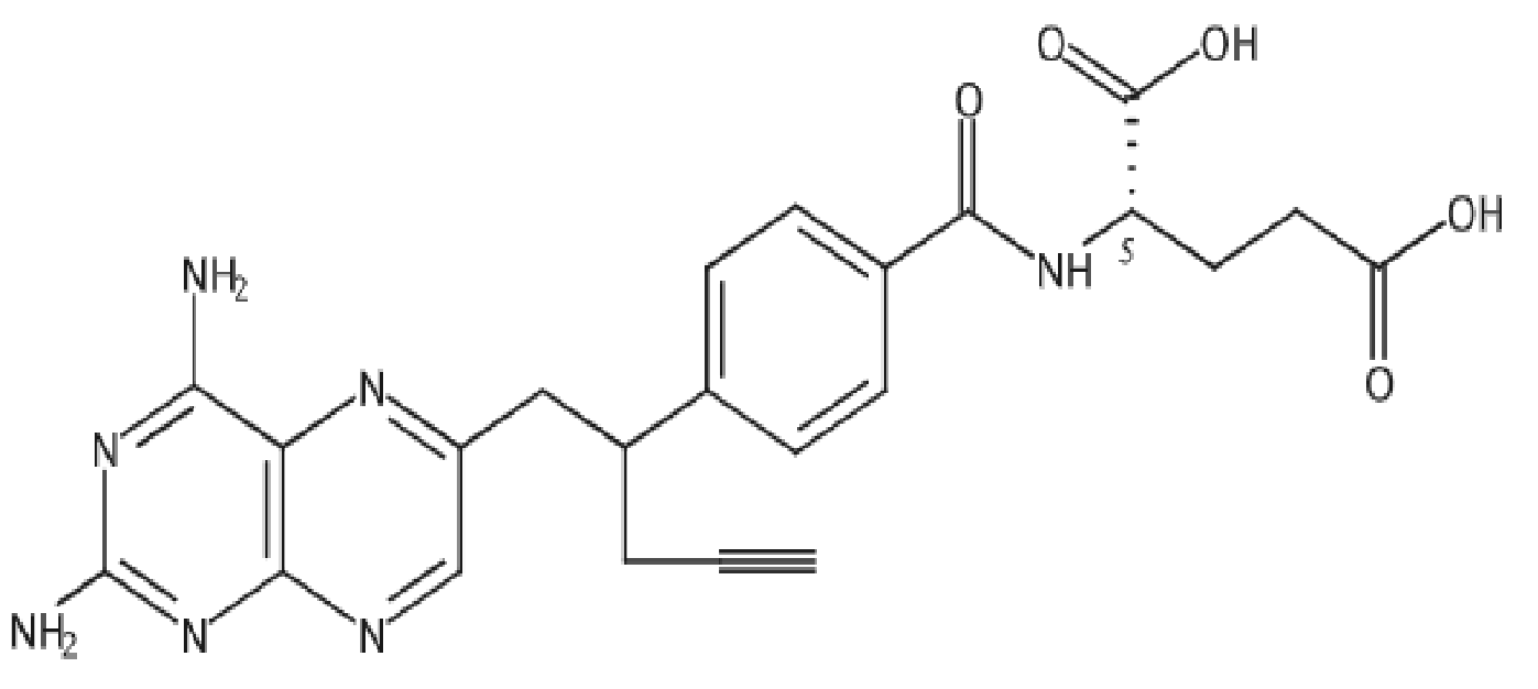 10-炔丙基-10-去氮杂氨基蝶呤,L-?Glutamic acid, N-?[4-?[1-?[(2,?4-?diamino-?6-?pteridinyl)?methyl]?-?3-?butyn-?1-?yl]?benzoyl]?-