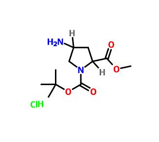 (2R,4R)-1-叔丁氧羰基-4-氨基吡咯烷2-甲酸甲酯盐酸盐,(2R,4R)-1-tert-Butyl 2-methyl 4-aminopyrrolidine-1,2-dicarboxylate hydrochloride