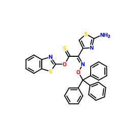 (Z)-2-(2-氨基噻唑-4-基)-2-三苯甲氧亚氨基乙酸(2-巯基苯并噻唑)酯,(Benzothiazol-2-yl)-(Z)-2-trityloxyimino-2-(2-aminothiazole-4-yl)-thioacetate