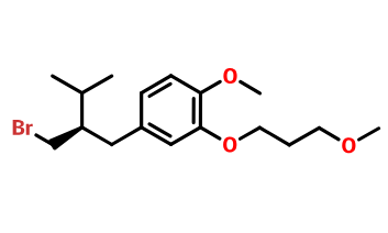 (R)-[2-溴甲基-3-甲基丁基]-1-甲氧基-2-(3-甲氧基丙氧基)苯,2-(3-Methoxypropoxy)-4-((R)-2-(bromomethyl)-3-methylbutyl)-1-methoxybenzene