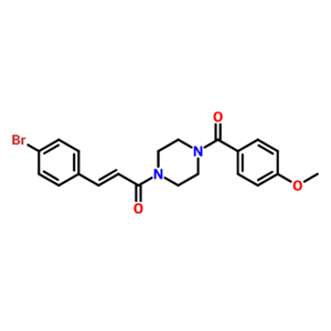 (E)-3-(4-溴苯基)-1-(4-(4-甲氧基苯甲酰)哌嗪-1-基)丙-2-烯-1-酮
