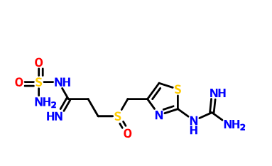 法莫替丁亞砜,3-[2-(Diaminomethyleneamino)-1,3-thiazol-4-ylmethylsulphinyl]-N-sulphamoylpropanamidine