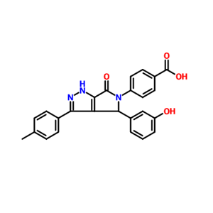 4-[4,6-二氢-4-(3-羟基苯基)-3-(4-甲基苯基)-6-氧代吡咯并[3,4-C]吡唑-5(1H)-基]苯甲酸,Benzoic acid, 4-[4,6-dihydro-4-(3-hydroxyphenyl)-3-(4-methylphenyl)-6-oxopyrrolo[3,4-c]pyrazol-5(1H)-yl]-