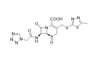 頭孢唑林鈉雜質(zhì)01,(5S,6S,7S)-7-(2-(1H-tetrazol-1-yl)acetamido)-3-(((5-methyl-1,3,4- thiadiazol-2-yl)thio)methyl)-8-oxo-5-thia-1-azabicyclo[4.2.0]oct-2- ene-2-carboxylic acid 5-oxide