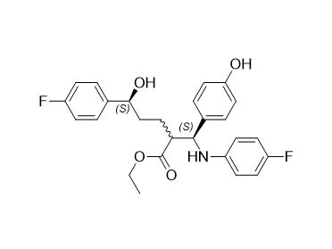 依折麥布雜質(zhì)36,(5S)-ethyl 5-(4-fluorophenyl)-2-((S)-((4-fluorophenyl)amino)(4- hydroxyphenyl)methyl)-5-hydroxypentanoate