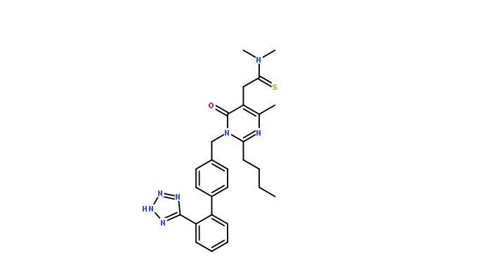 非馬沙坦,5-Pyrimidineethanethioamide,2-butyl-1,6-dihydro-N,N,4-trimethyl-6-oxo-1-[[2'-(2H-tetrazol-5-yl)[1,1'-biphenyl]-4-yl]methyl]-