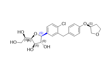 恩格列净杂质06-2,(2S,3R,4R,5R)-2-(4-chloro-3-(4-(((S)-tetrahydrofuran-3-yl)oxy)benzyl) phenyl)-5-((R)-1,2-dihydroxyethyl)tetrahydrofuran-3,4-diol