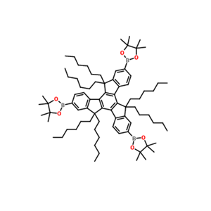 2,2',2''-(5,5,10,10,15,15-hexahexyl-10,15-dihydro-5H-diindeno[1,2-a:1',2'-c]fluorene-2,7,12-triyl)tris(4,4,5,5-tetramethyl-1,3,2-dioxaborolane)
