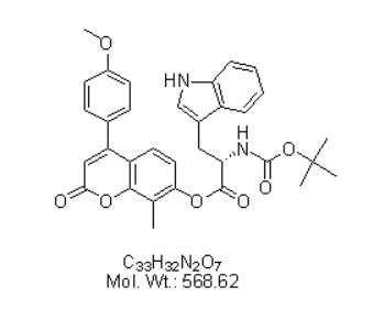 ACN-053675,L-?Tryptophan, N-?[(1,?1-?dimethylethoxy)?carbonyl]?-?, 4-?(4-?methoxyphenyl)?-?8-?methyl-?2-?oxo-?2H-?1-?benzopyran-?7-?yl ester