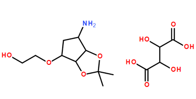 2-[[(3AR,4S,6R,6AS)-6-氨基四氢-2,2-二甲基-4H-环戊并-1,3-二恶茂-4-基]氧基]-乙醇 (2R,3R)-2,3-二羟基丁二酸盐,2-((3aR,4S,6R,6aS)-6-amino-2,2-dimethyltetrahydro-3aH-cyclopenta[d][1,3]dioxol-4-yloxy)ethanol L-tataric acid