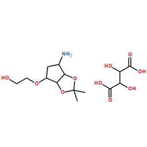 2-[[(3AR,4S,6R,6AS)-6-氨基四氢-2,2-二甲基-4H-环戊并-1,3-二恶茂-4-基]氧基]-乙醇 (2R,3R)-2,3-二羟基丁二酸盐,2-((3aR,4S,6R,6aS)-6-amino-2,2-dimethyltetrahydro-3aH-cyclopenta[d][1,3]dioxol-4-yloxy)ethanol L-tataric acid