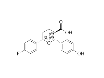 依折麦布杂质37,(2R,3R,6S)-6-(4-fluorophenyl)-2-(4-hydroxyphenyl)tetrahydro-2H- pyran-3-carboxylic acid