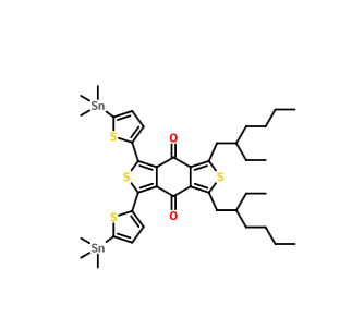 1,3-双(2-乙基己基)-5,7-双(5-(三甲基锡基)噻吩基)苯并[1,2-C:4,5-C']二噻吩-4,8-二酮,IN1654, 1,3-Bis(2-ethylhexyl)-5,7-bis(5-(trimethylstannyl)thiophen-2-yl)benzo[1,2-c:4,5-c']dithiophene-4,8-dione