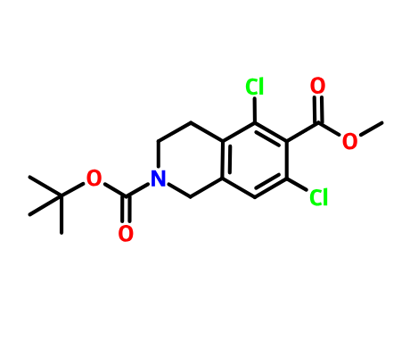 2-N-BOC-5,7-二氯-3,4-二氢-异喹啉-6-甲酸甲酯,5,7-dichloro-3,4-dihydro-2,6(1H)-Isoquinolinedicarboxylic acid, 2-(1,1-dimethylethyl) 6-methyl ester