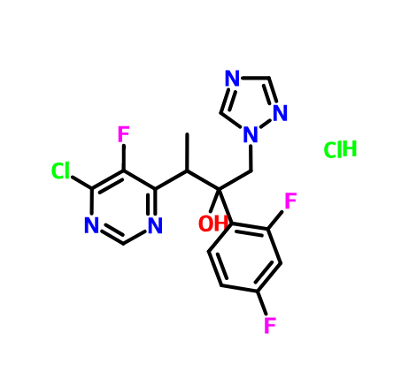 3-(6-氯-5-氟嘧啶-4-基)-2-(2,4-二氟苯基)-1-(1H-1,2,4-三唑-1-基)-2-丁醇鹽酸鹽,3-(6-Chloro-5-fluoropyrimidin-4-yl)-2-(2,4-difluorophenyl)-1-(1H-1,2,4-triazol-1-yl)butan-2-ol hydrochloride