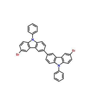 6,6'-二溴-9,9'-二苯基-9H,9'H-3,3'-双咔唑,6,6'-dibromo-9,9'-diphenyl-9H,9'H-3,3'-bicarbazole
