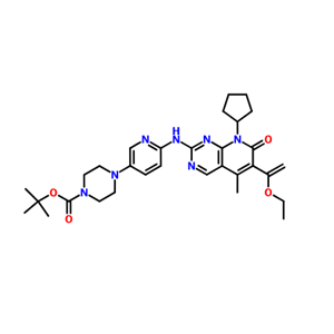 4-[6-[[8-环戊基-6-(1-乙氧基乙烯基)-5-甲基-7-氧代-7,8-二氢吡啶并[2,3-D]嘧啶-2-基]氨基]吡啶-3-基]哌嗪-1-羧酸叔丁酯