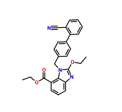 坎地沙坦酯中间体,Ethyl-2-Ethoxy-1-[[(2'-Cyanobiphenyl-4-yl) Methyl] Benzimidazole]-7-Carboxylate