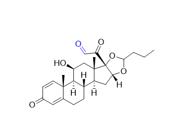 布地奈德雜質04,2-((6aR,6bS,7S,8aS,8bS,11aR,12aS,12bS)-7-hydroxy-6a,8a-dimethyl-4-oxo-10-propyl-2,4,6a,6b,7,8,8a,8b,11a,12,12a,12b-dodecahydro-1H-naphtho[2',1':4,5]indeno[1,2-d][1,3]dioxol-8b-yl)-2-oxoacetaldehyde