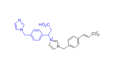 奧扎格雷鈉雜質(zhì)02,(E)-3-(4-((3-(1-(4-((1H-imidazol-1-yl)methyl)phenyl)-2-carboxyethyl)-1H-imidazol-3-ium-1-yl)methyl)phenyl)acrylate