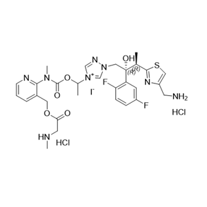 艾沙康唑鎓杂质05,1-((2R,3R)-3-(4-(aminomethyl)thiazol-2-yl)-2-(2,5-difluorophenyl)-2-hydroxybutyl)-4-(1-((methyl(3-((2-(methylamino)acetoxy)methyl)pyridin-2-yl)carbamoyl)oxy)ethyl)-1H-1,2,4-triazol-4-ium chloride