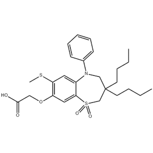 2-((3,3-dibutyl-7-(methylthio)-1,1-dioxido-5-phenyl-2,3,4,5-tetrahydrobenzo[b][1,4]thiazepin-8-yl)ox,2-((3,3-dibutyl-7-(methylthio)-1,1-dioxido-5-phenyl-2,3,4,5-tetrahydrobenzo[b][1,4]thiazepin-8-yl)oxy)acetic acid