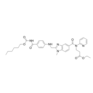 达比加群酯杂质C,N-[[2-[[[4-[[[(Hexyloxy)carbonyl]amino]carbonyl]phenyl]amino]methyl]-1-methyl-1H-benzimidazol-5-yl]carbonyl]-N-2-pyridinyl-β-alanine ethyl ester