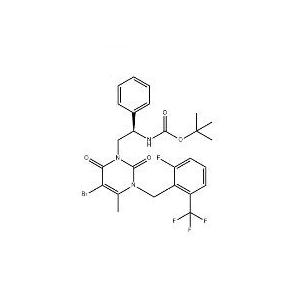 N-[(1R)-2-[5-溴-3-[[2-氟-6-(三氟甲基)苯基]甲基]-3,6-二氢-4-甲基-2,6-二氧代-1(2H)-嘧啶基]-1-苯基乙基]氨基甲酸叔丁酯