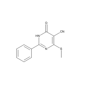 4-(methylthio)-6-oxo-2-phenyl-1,6-dihydropyrimidine-5-carbonitrile,4-(methylthio)-6-oxo-2-phenyl-1,6-dihydropyrimidine-5-carbonitrile