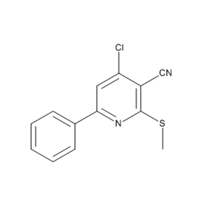 4-CHLORO-6-(METHYLSULFANYL)-2-PHENYL-5-PYRIMIDINECARBONITRILE