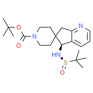 tert-butyl (S)-5-(((R)-tert-butylsulfinyl)amino)-5,7-dihydrospiro[cyclopenta[b]pyridine-6,4'-piperidine]-1'-carboxylate