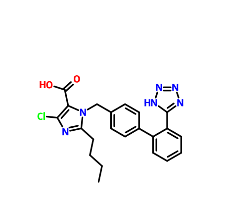 氯沙坦羧酸,2-BUTYL-4-CHLORO-1-[(2'-(1-H-TETRAZOL-5-YL)[1,1'-BIPHENYL]-4-YL)METHYL]-1-H-IMIDAZOLE-5-CARBOXYLIC ACID