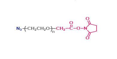 α-叠氮基-ω-琥珀酰亚胺乙酸酯基聚乙二醇,N3-PEG-SCM,α-Azido-ω-succinimidyl carboxymethyl ester poly(ethylene glycol)