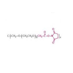 四臂聚乙二醇琥珀酰亚胺乙酸酯,4-arm PEG-SCM,4-arm Poly(ethylene glycol) succinimidyl carboxymethyl ester