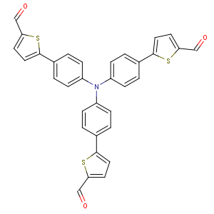 5-[4-[4-(5-formylthiophen-2-yl)-N-[4-(5-formylthiophen-2-yl)phenyl]anilino]phenyl]thiophene-2-carba,5-[4-[4-(5-formylthiophen-2-yl)-N-[4-(5-formylthiophen-2-yl)phenyl]anilino]phenyl]thiophene-2-carbaldehyde