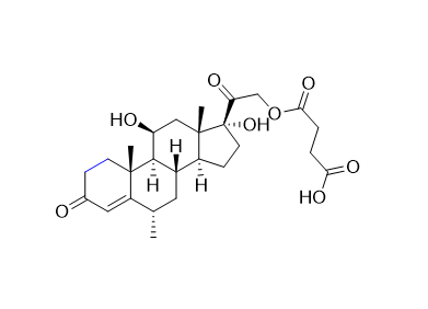 甲泼尼龙杂质03,4-(2-((6S,8S,9S,10R,11S,13S,14S,17R)-11,17-dihydroxy-6,10,13-trimethyl-3-oxo-2,3,6,7,8,9,10,11,12,13,14,15,16,17-tetradecahydro-1H-cyclopenta[a]phenanthren-17-yl)-2-oxoethoxy)-4-oxobutanoic acid