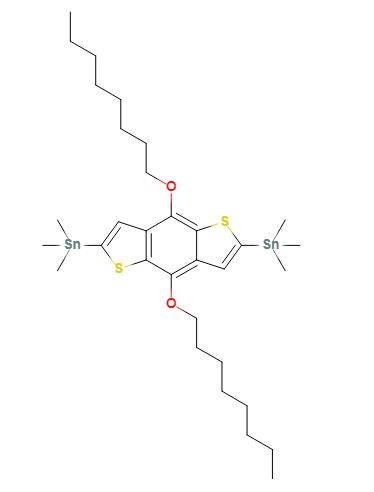 4,8-双(正辛氧基)-2,6-双(三甲基甲锡烷基)苯并[1,2-b:4,5-b ]二噻吩,2,6-Bis(trimethyltin)-4,8-dioctyloxybenzo[1,2-b:3,4-b]dithiophene