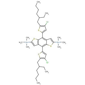 2,6-二(三甲基锡)-4,8-二(5-(2-乙基己基)氯噻吩-2-基)-苯并二噻吩,IN1776, (4,8-Bis(4-chloro-5-(2-ethylhexyl)thiophen-2-yl)benzo[1,2-b:4,5-b']dithiophene-2,6-diyl)bis(trimethylstannane)