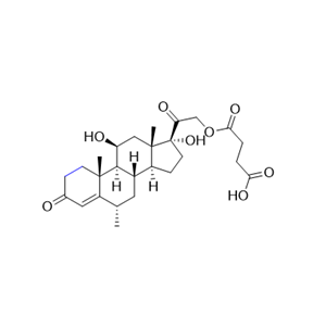 甲泼尼龙杂质03,4-(2-((6S,8S,9S,10R,11S,13S,14S,17R)-11,17-dihydroxy-6,10,13-trimethyl-3-oxo-2,3,6,7,8,9,10,11,12,13,14,15,16,17-tetradecahydro-1H-cyclopenta[a]phenanthren-17-yl)-2-oxoethoxy)-4-oxobutanoic acid
