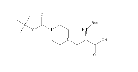 (S)-3-(4-N-Boc-哌嗪-1-基)-2-(N-Boc-氨基)-丙氨酸,(S)-3-(4-(tert-butoxycarbonyl)piperazin-1-yl)-2-(tert-butoxycarbonylamino)propanoic acid